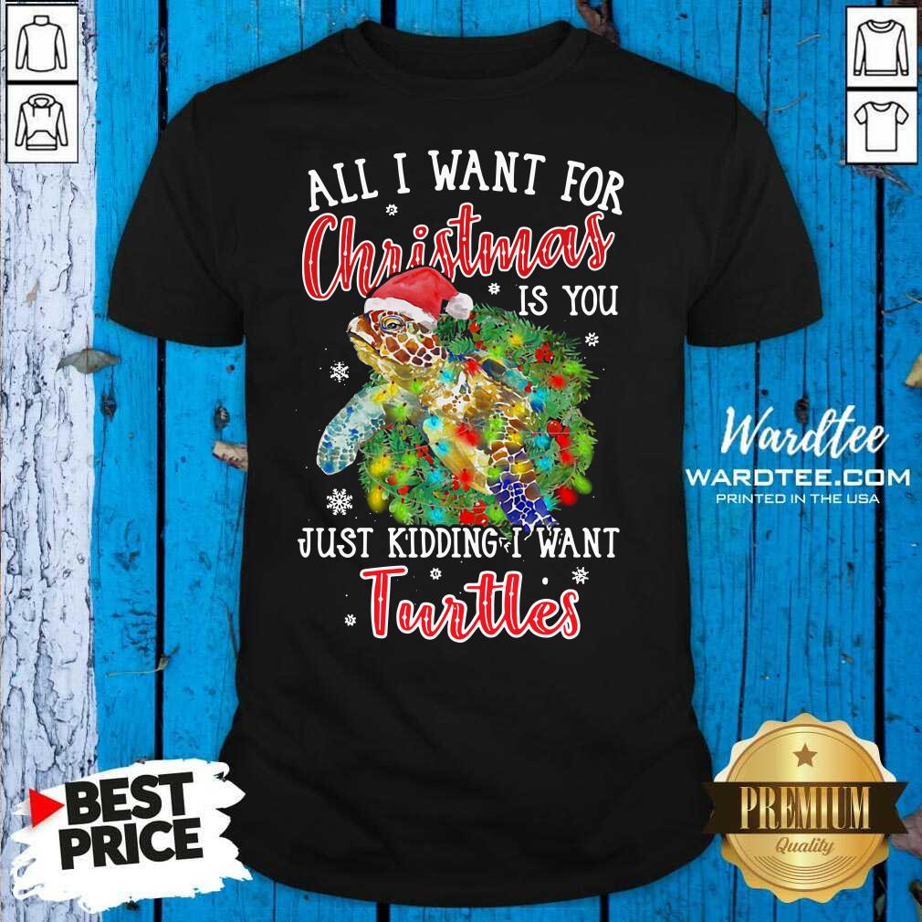 Pretty All I Want For Christmas Is You Just Kidding I Want Turtles Shirt