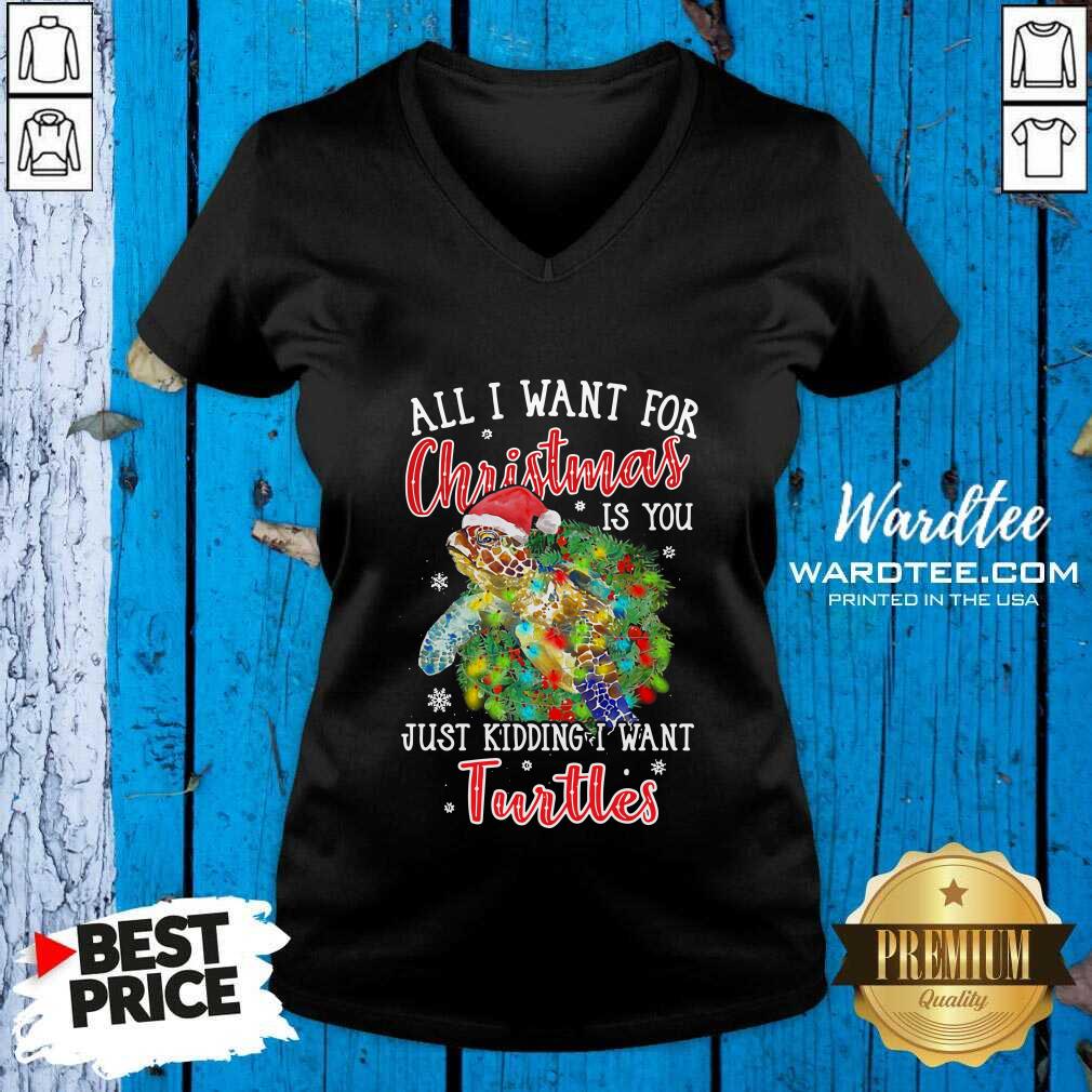 Pretty All I Want For Christmas Is You Just Kidding I Want Turtles Shirt