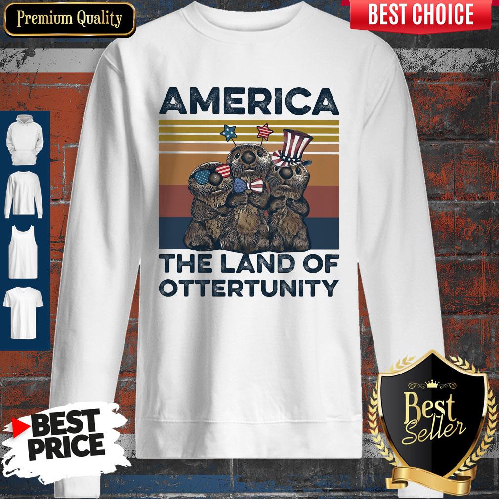 Pretty America The Land Of Otter Unity Independence Day Vintage Shirt