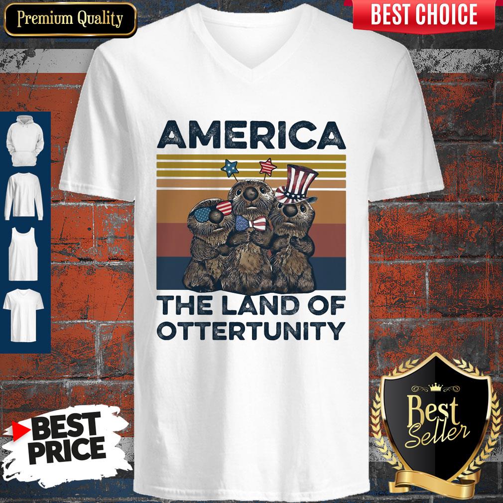 Pretty America The Land Of Otter Unity Independence Day Vintage Shirt