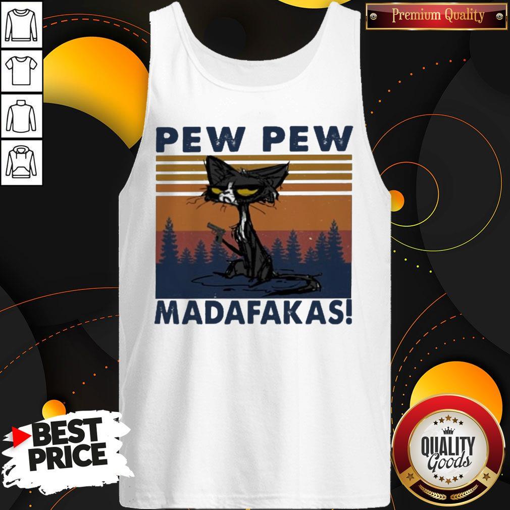 Pretty Black Cat Crazy Pew Pew Madafakas Vintage Shirt