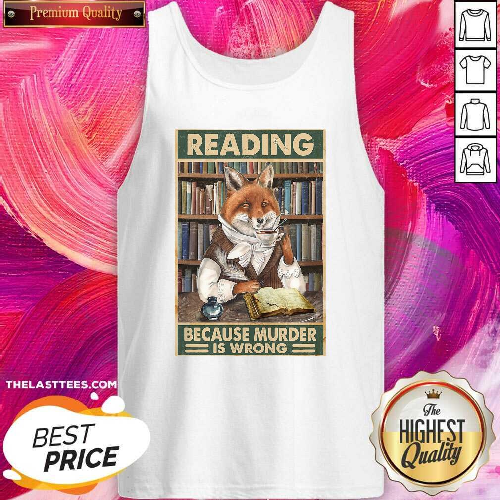Pretty Cat Reading Because Murder Is Wrong Shirt