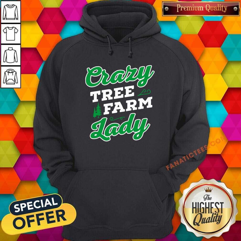 Pretty Crazy Tree Farm Lady Christmas Tree Merry Xmas T-Shirt