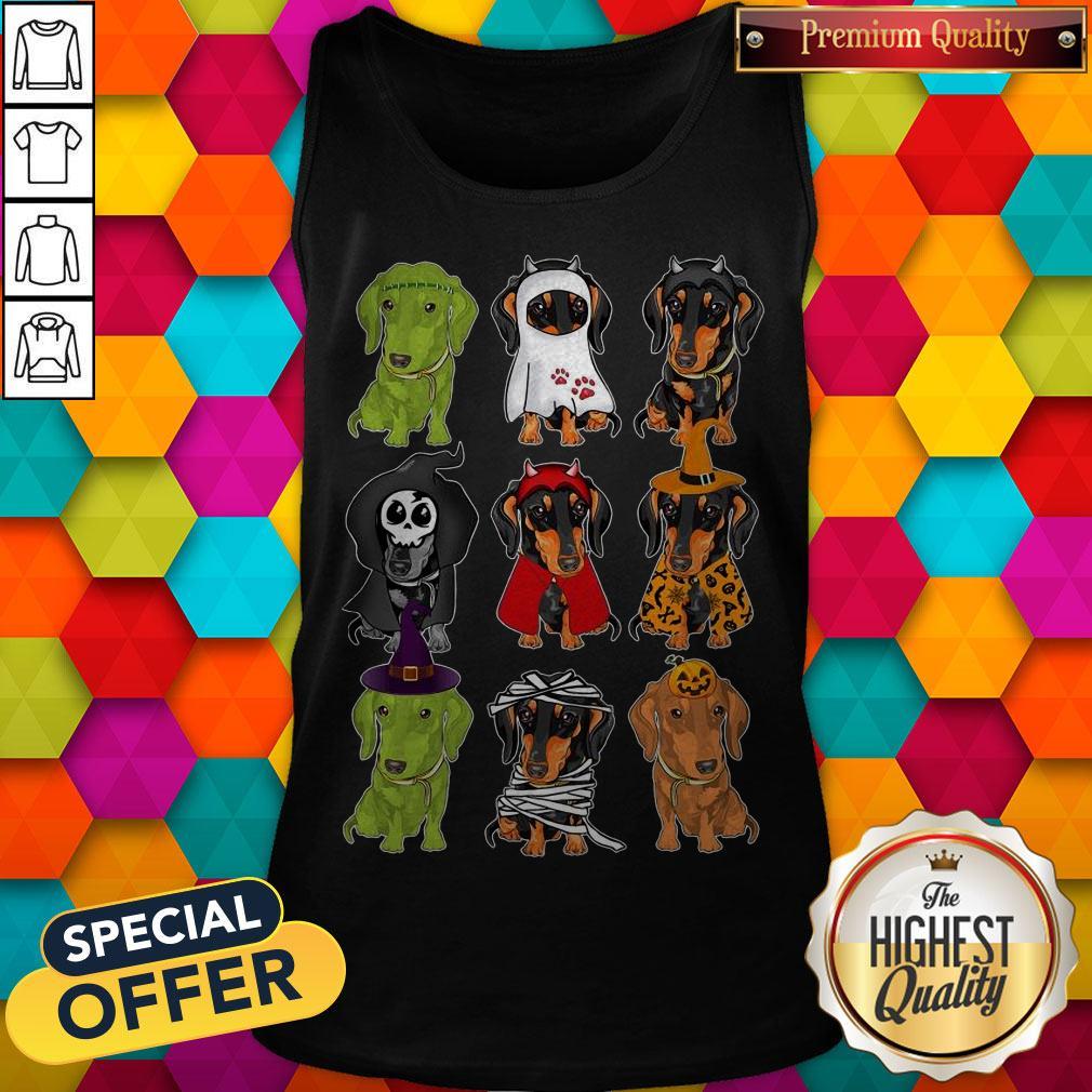Pretty Daschund Haloween Chacracters Shirt