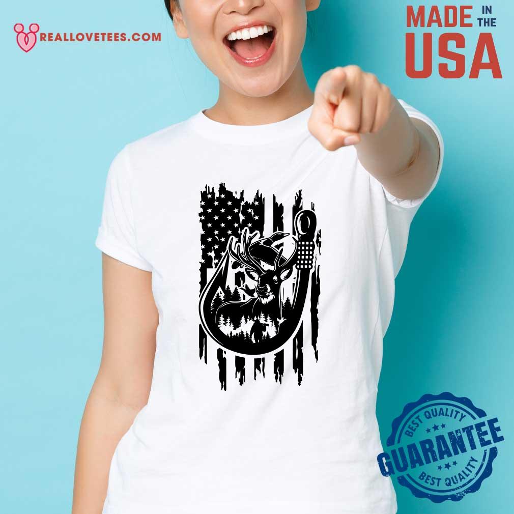 Pretty Fishing American Flag Shirt