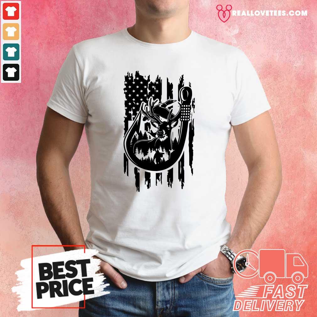 Pretty Fishing American Flag Shirt