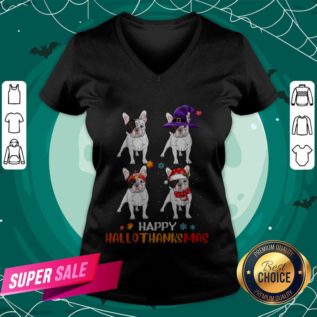 Pretty French Bulldog Retriever Happy Hallothanksmas Shirt