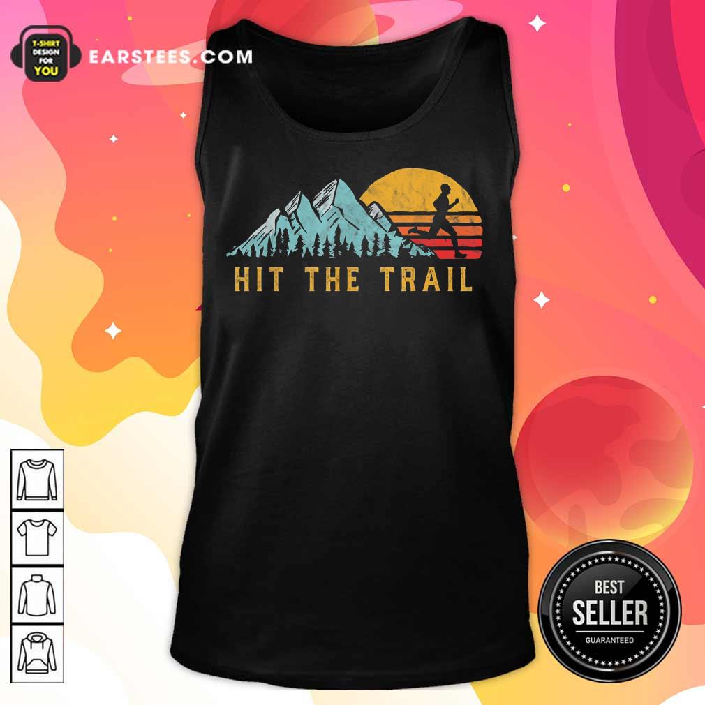 Pretty Hit The Trail Runner Retro Running Graphic Shirt