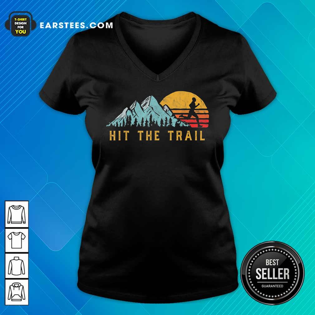Pretty Hit The Trail Runner Retro Running Graphic Shirt