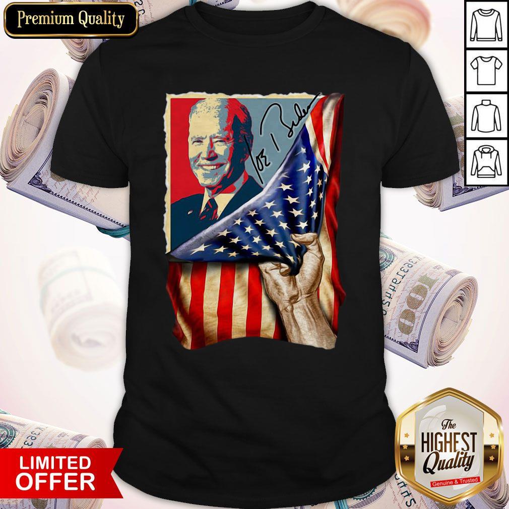 Pretty Joe Biden Get It To Support Him American Flag Shirt