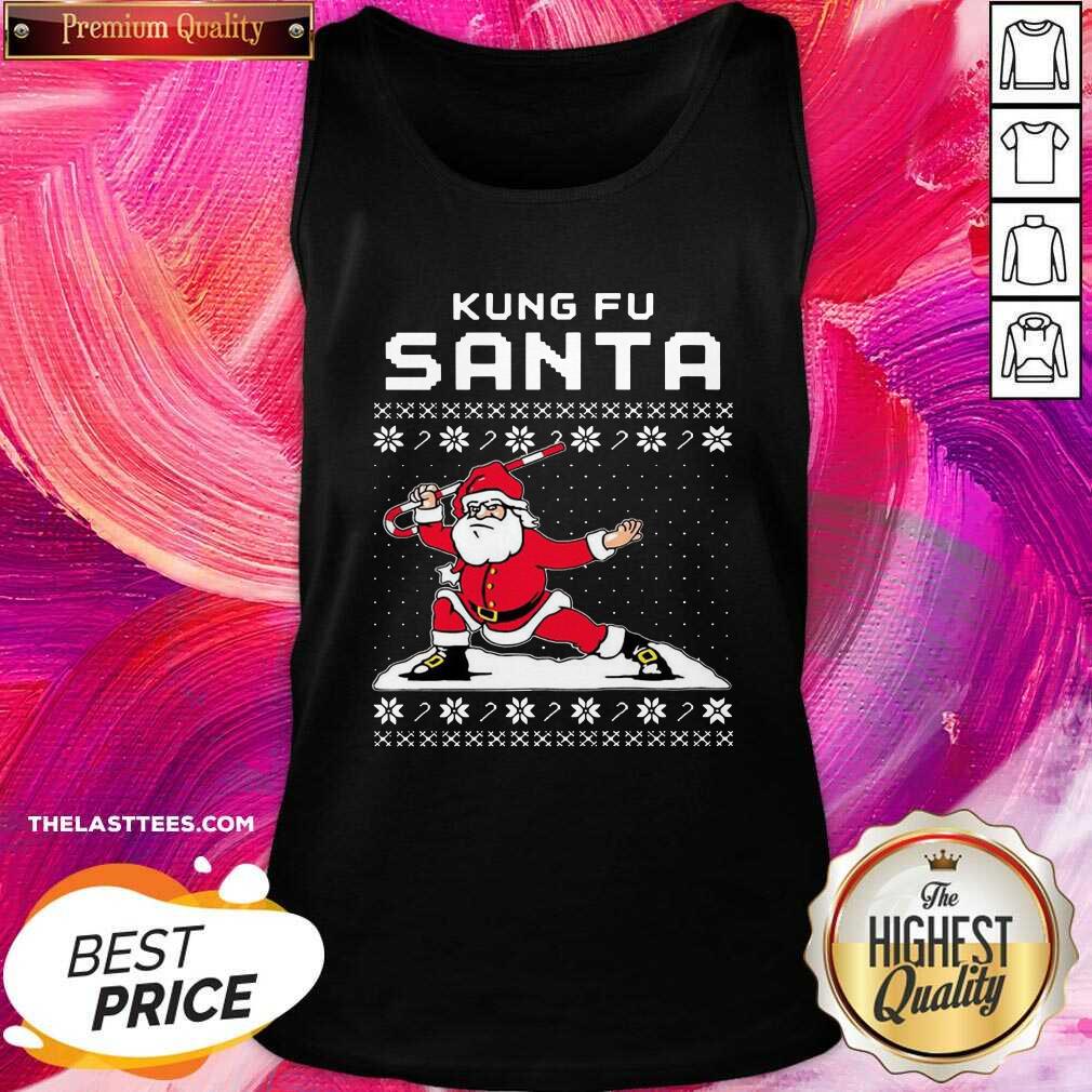 Pretty Kung Fu Santa ugly Christmas Shirt
