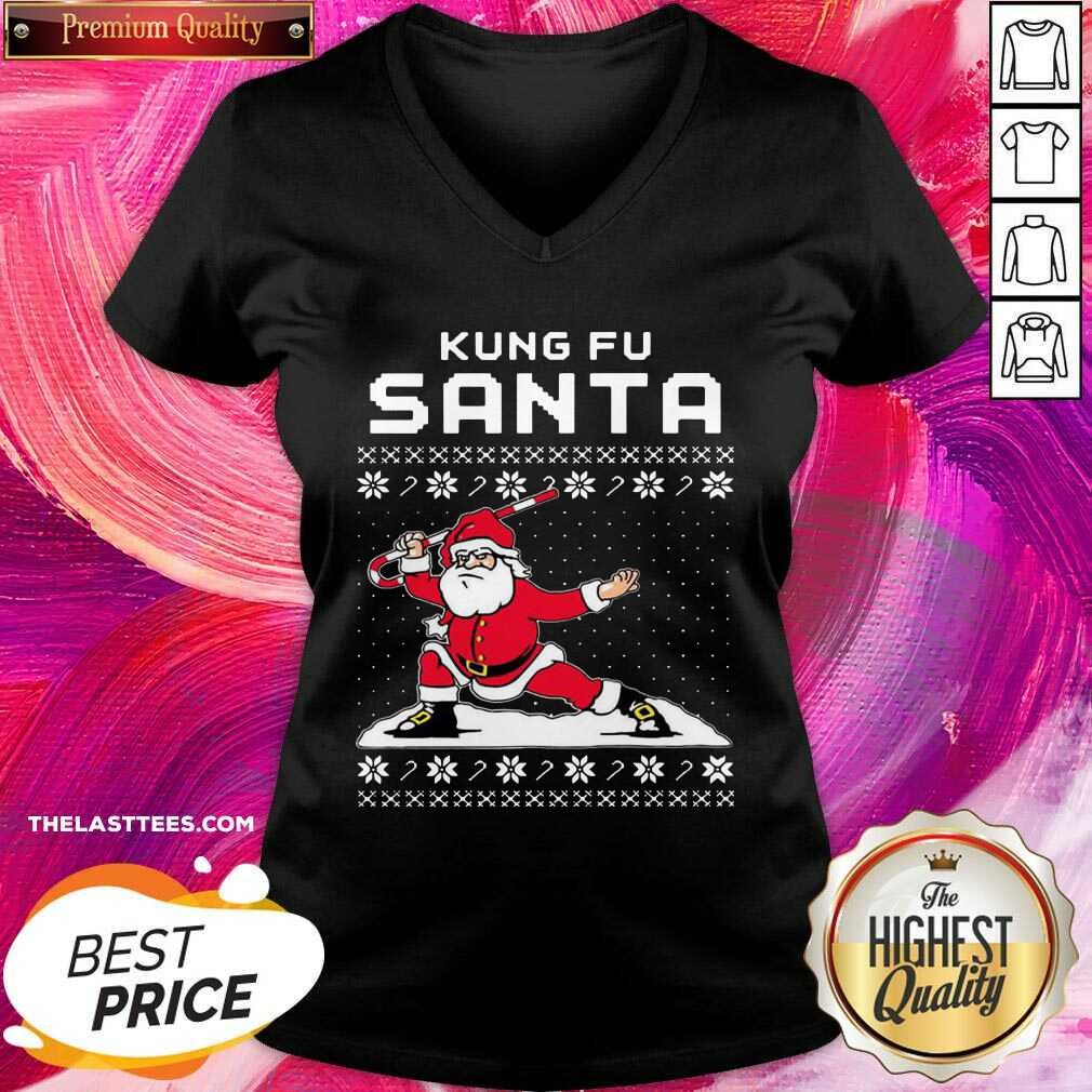 Pretty Kung Fu Santa ugly Christmas Shirt