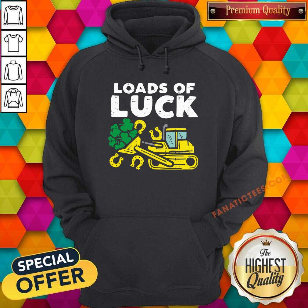 Pretty Loads Of Luck Bulldozer Shamrock St Patricks Day Boys Shirt