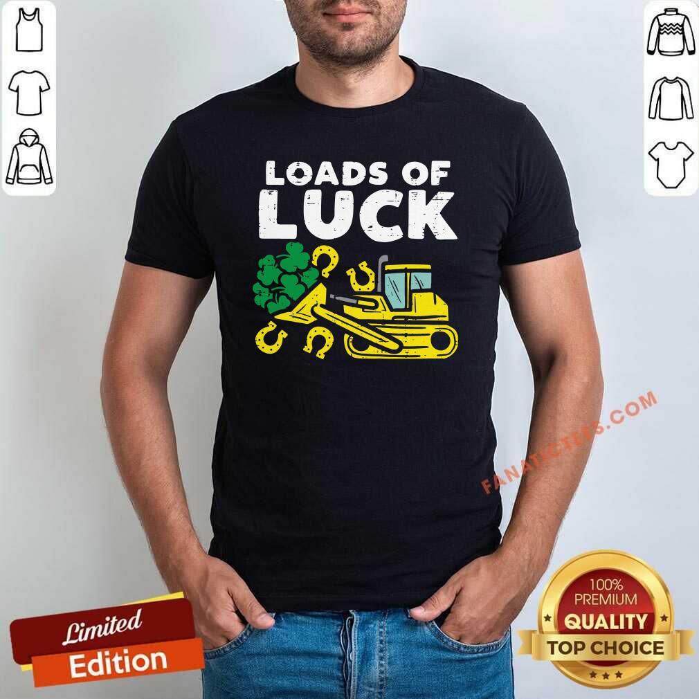 Pretty Loads Of Luck Bulldozer Shamrock St Patricks Day Boys Shirt