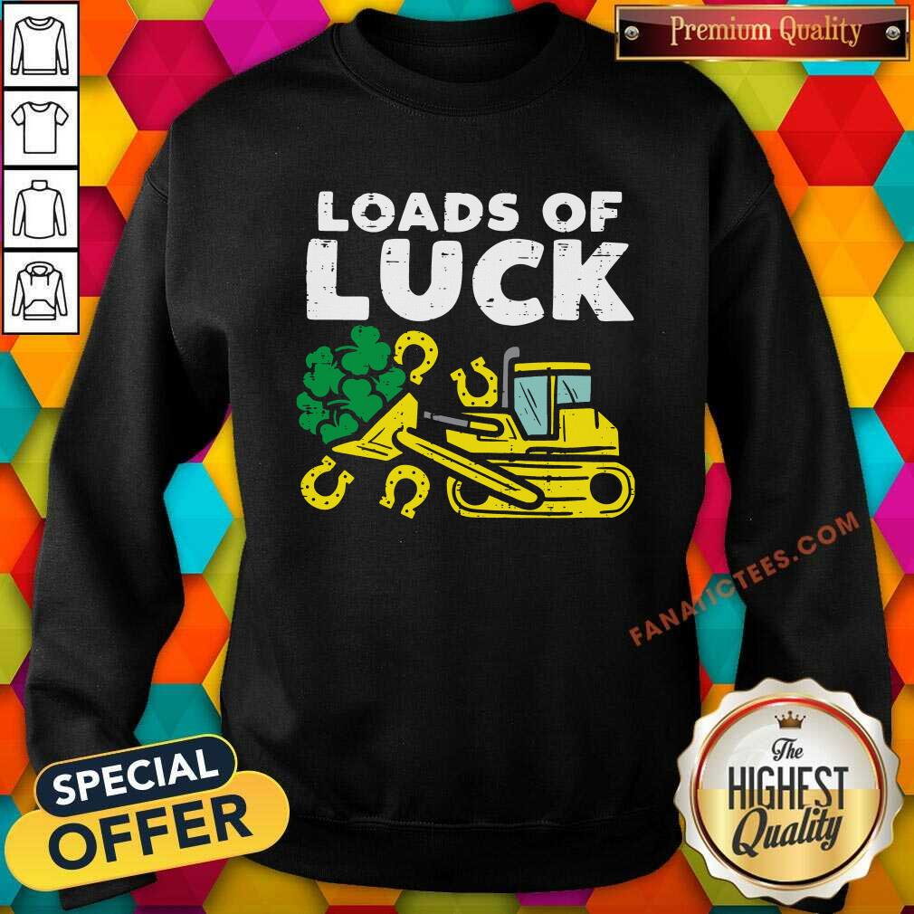 Pretty Loads Of Luck Bulldozer Shamrock St Patricks Day Boys Shirt