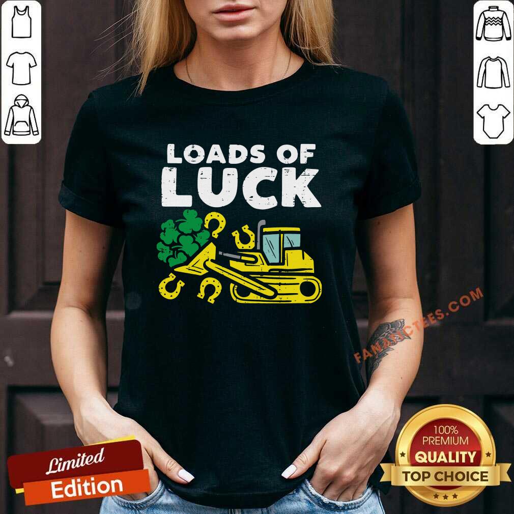 Pretty Loads Of Luck Bulldozer Shamrock St Patricks Day Boys Shirt
