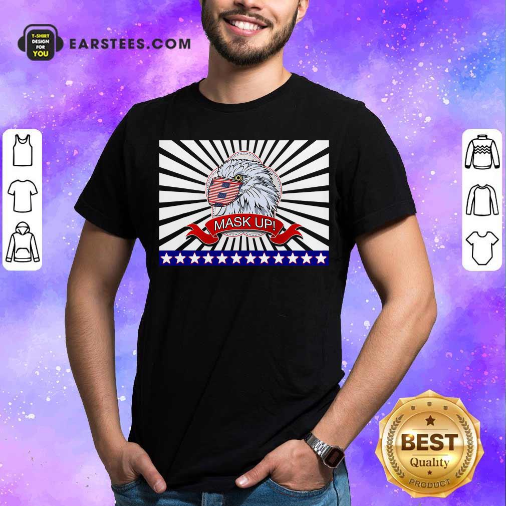 Pretty Mask Up Fun And Patriotic Bald Eagle American Flag Shirt