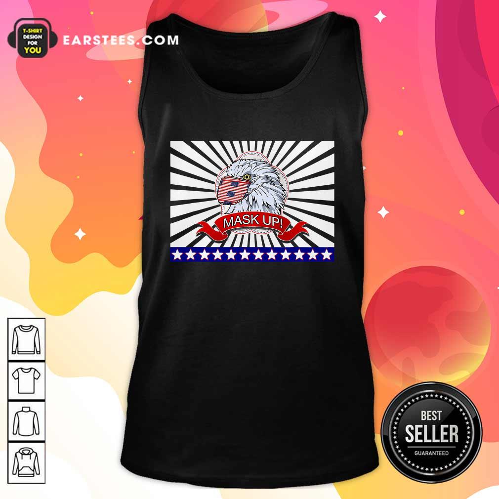 Pretty Mask Up Fun And Patriotic Bald Eagle American Flag Shirt