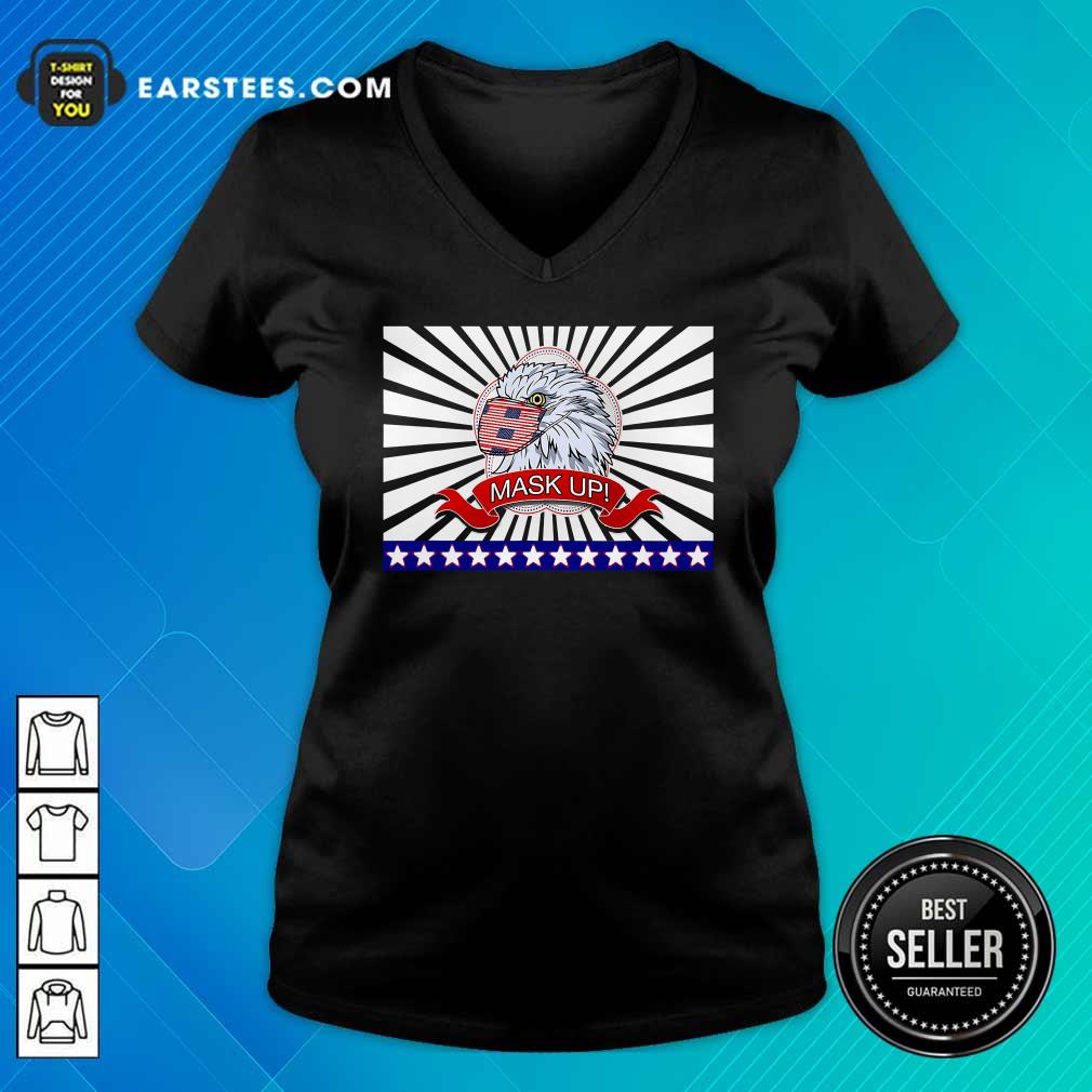 Pretty Mask Up Fun And Patriotic Bald Eagle American Flag Shirt