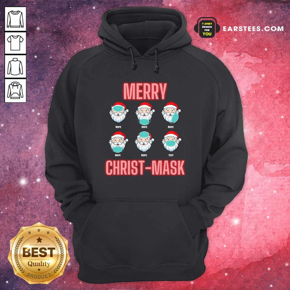 Pretty Merry Christmask Six Santa With Face Mask Covid Shirt