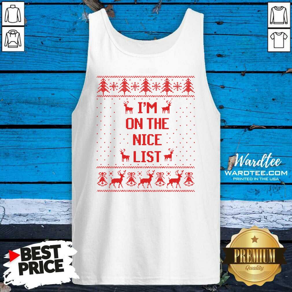 Pretty Reindeer I’m On The Nice List Ugly Christmas Shirt