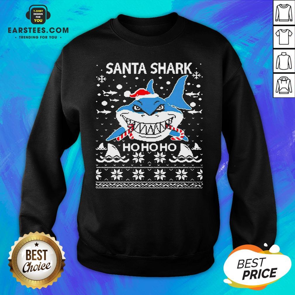 Pretty Santa Shark Ho Ho Ho Christmas Shirt
