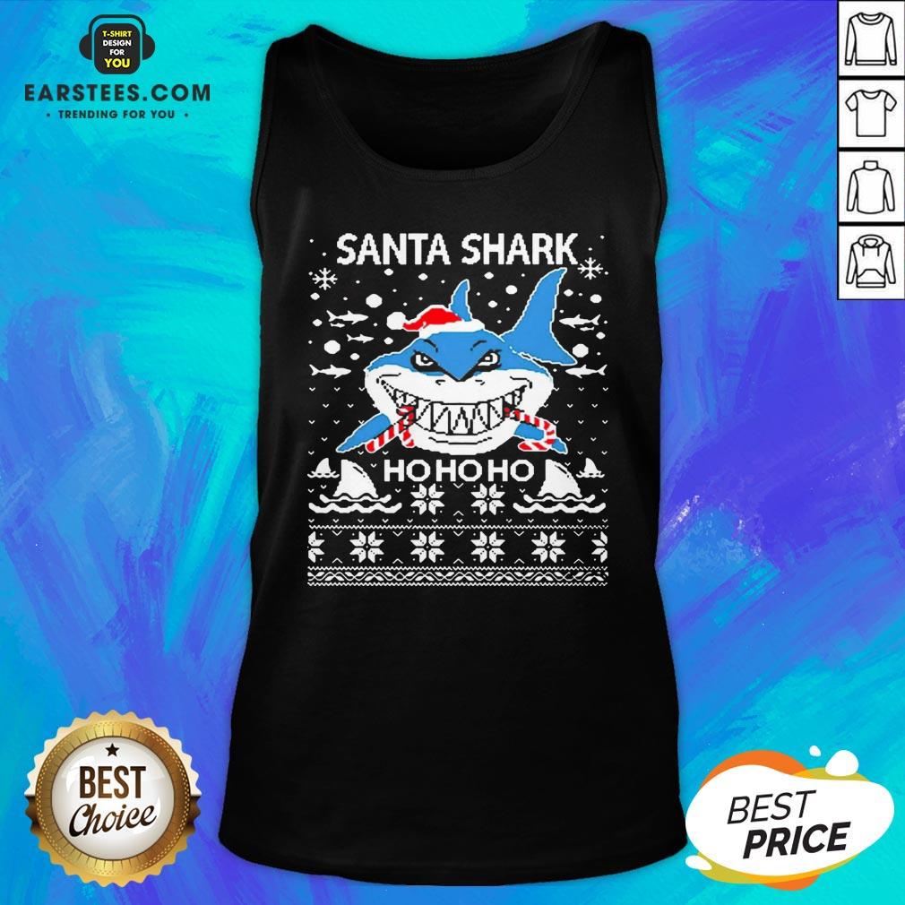 Pretty Santa Shark Ho Ho Ho Christmas Shirt