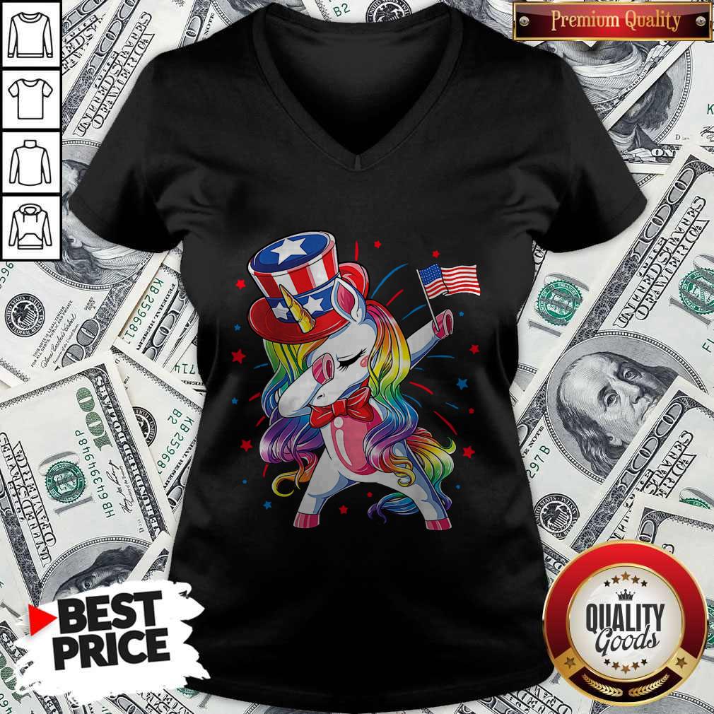 Pretty Unicorn Dabbing Happy Independence Day Shirt