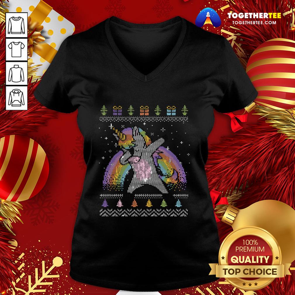 pretty-unicorn-dabbing-ugly-merry-christmas-v-neck.jpg