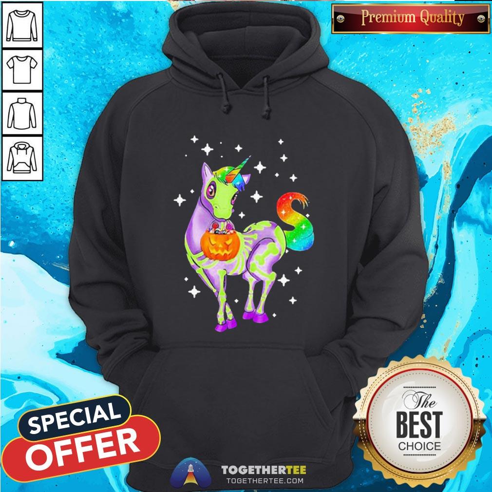 Pretty Unicorn Skeleton Happy Halloween Shirt