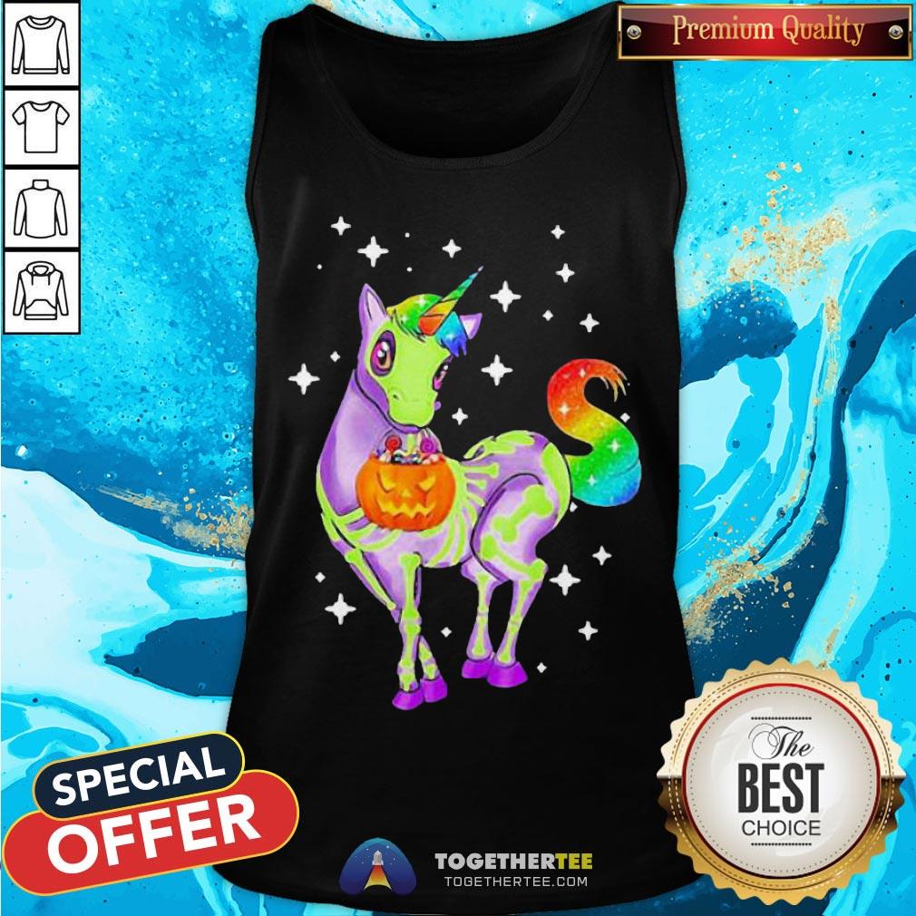 Pretty Unicorn Skeleton Happy Halloween Shirt