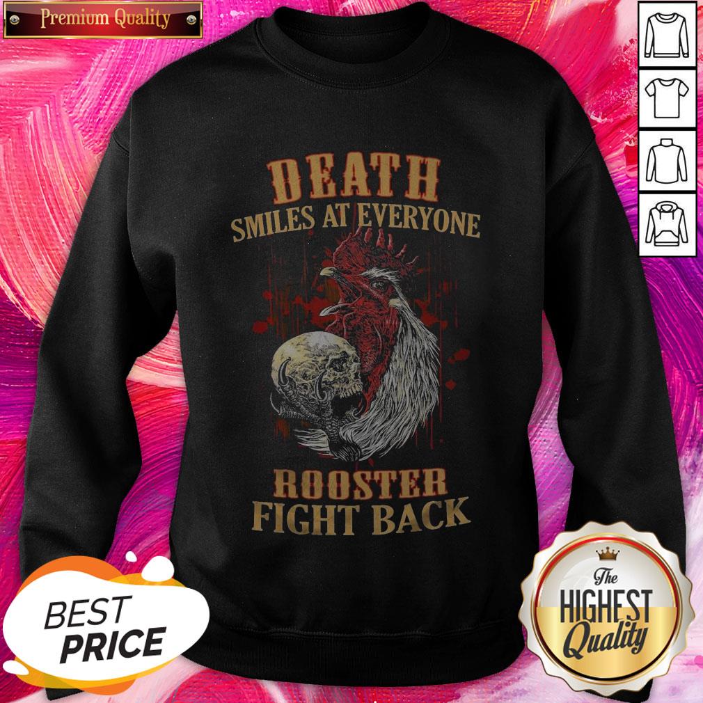 Pro Chicken Hug Skull Death Smiles At Everyone Rooster Fight Back Shirt