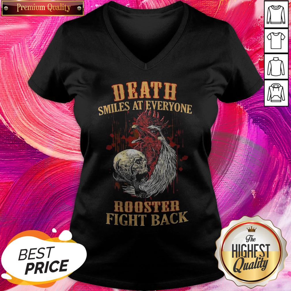 Pro Chicken Hug Skull Death Smiles At Everyone Rooster Fight Back Shirt