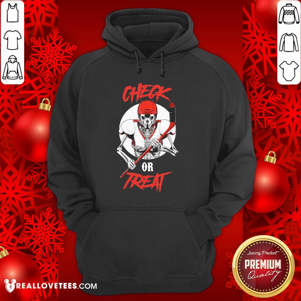 Pro Skeleton Hockey Check Or Treat Shirt