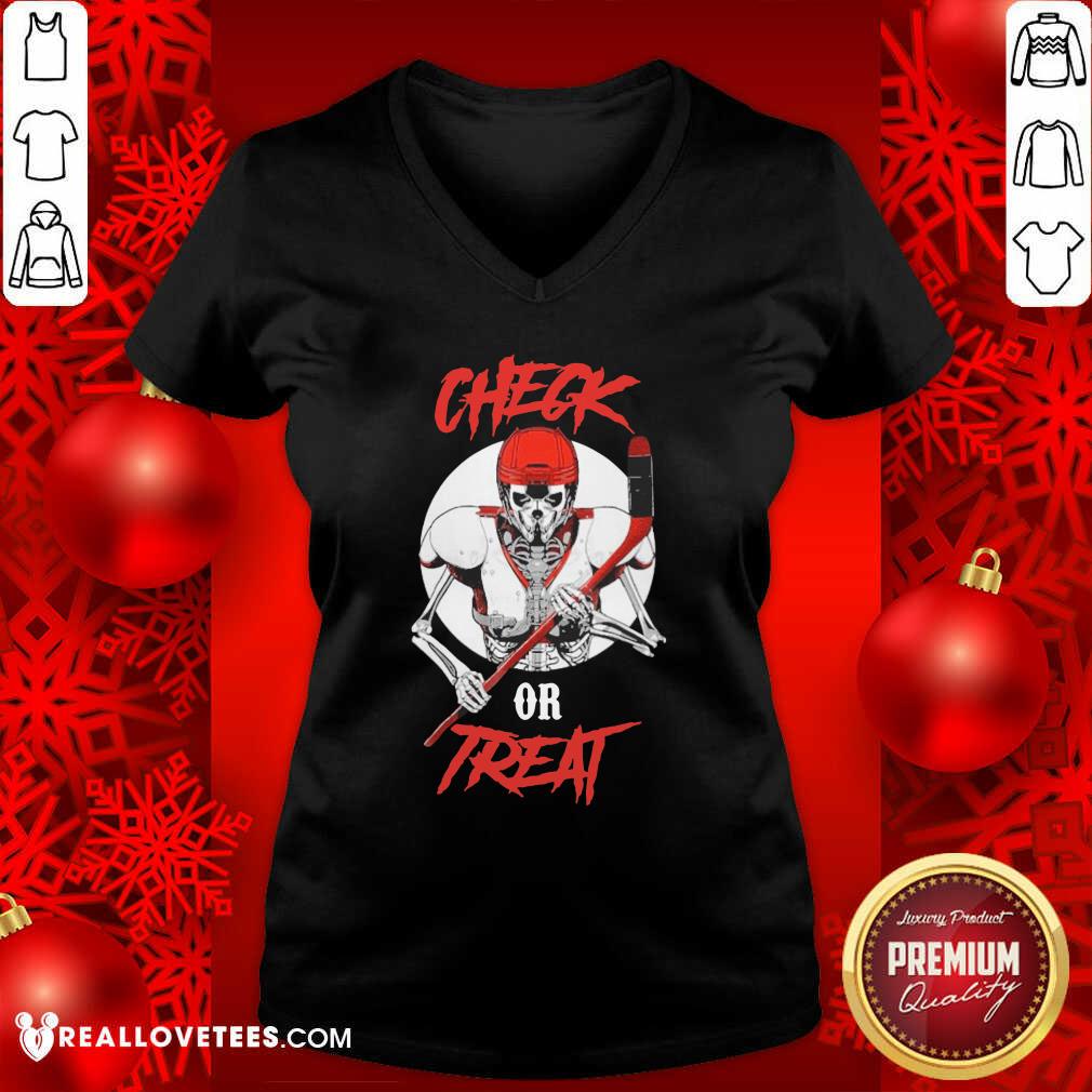 Pro Skeleton Hockey Check Or Treat Shirt