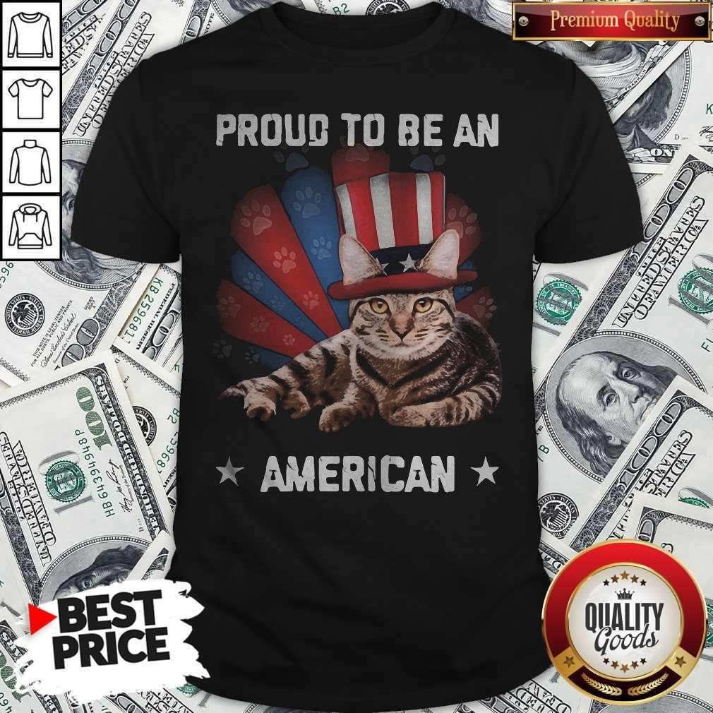 Proud To Be A Cat American Flag Veteran Independence Day Shirt