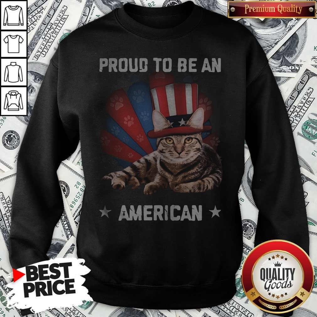 Proud To Be A Cat American Flag Veteran Independence Day Shirt