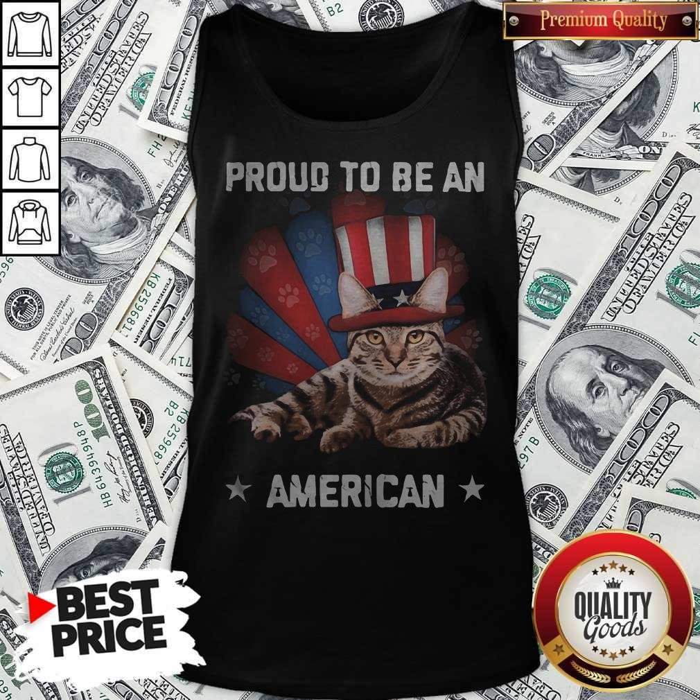 Proud To Be A Cat American Flag Veteran Independence Day Shirt