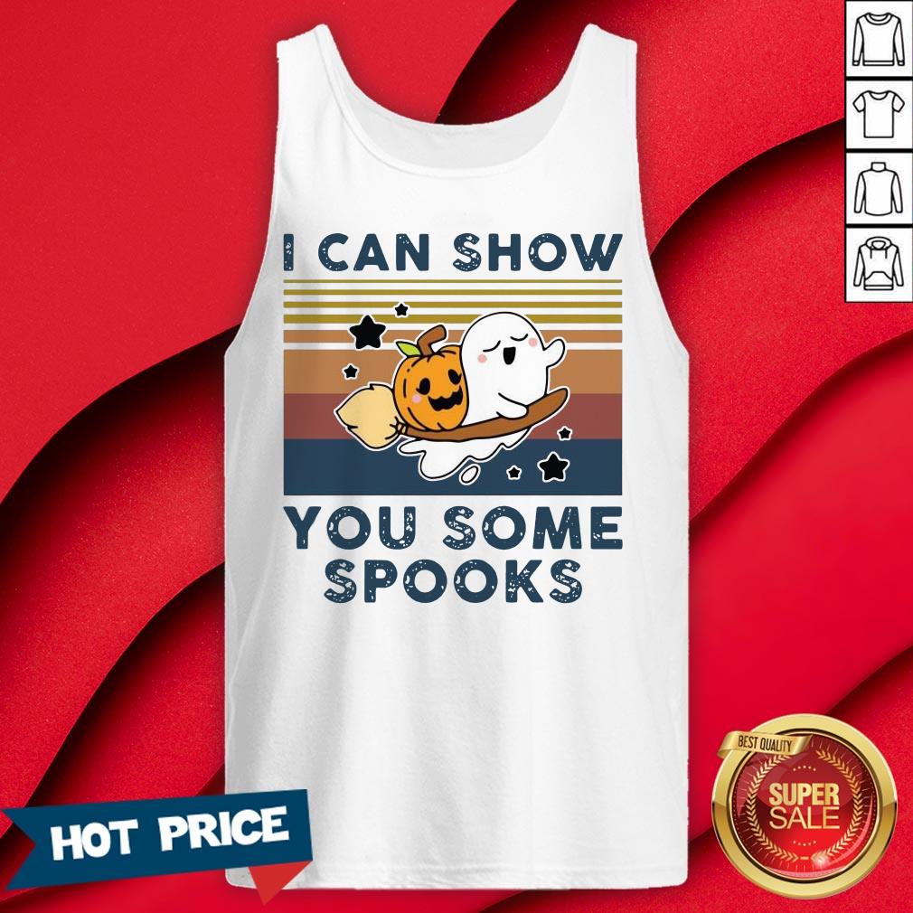 Pumpkin Ghost Halloween I Can Show You Some Spooks Vintage Shirt