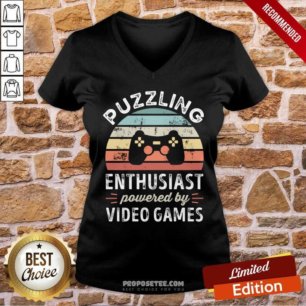Puzzling Enthusiast Powered By Video Games Vintage Shirt