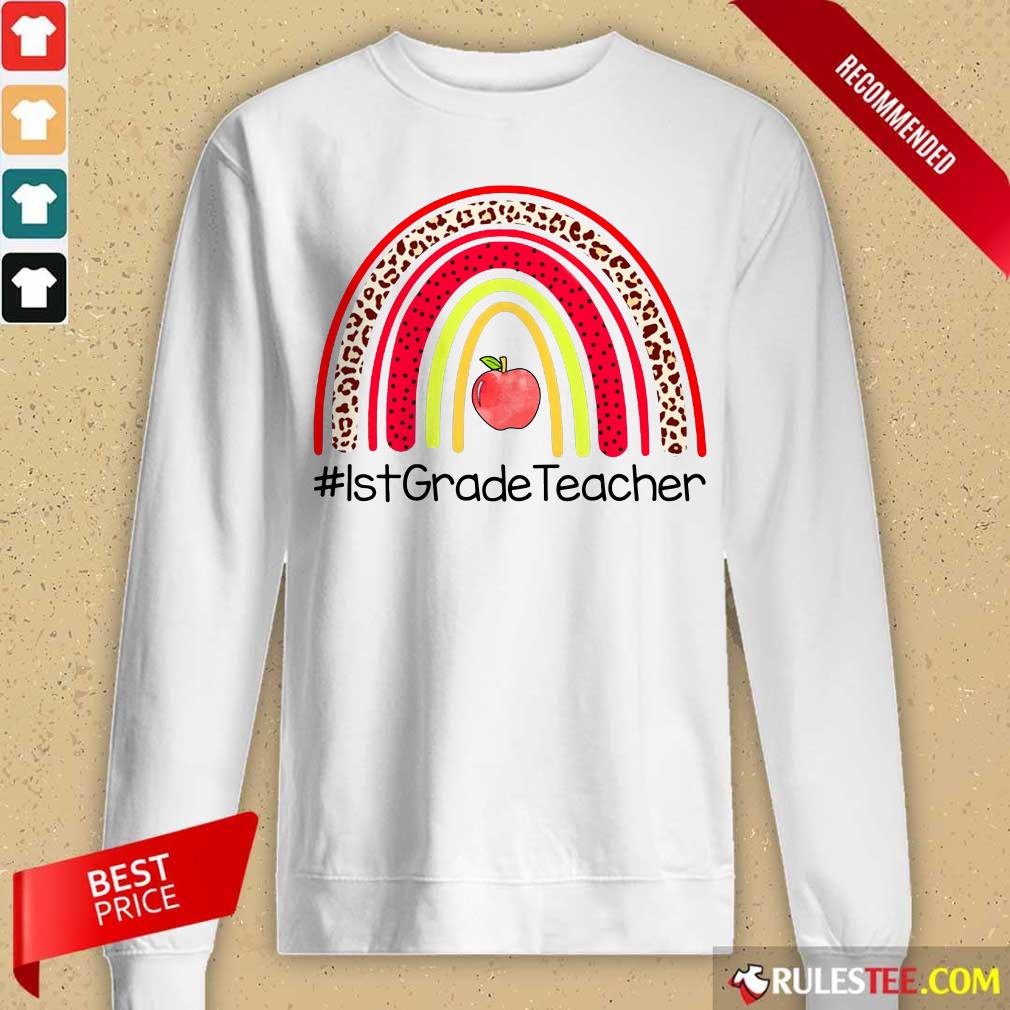 Rainbow Apple 1st Grade Teacher Shirt
