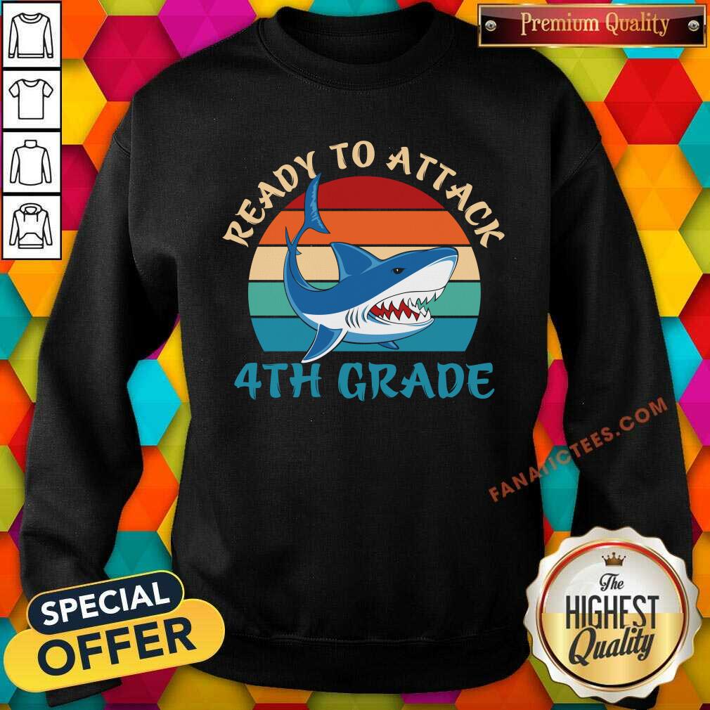 Ready To Attack 4th Grade Shark Vintage Shirt