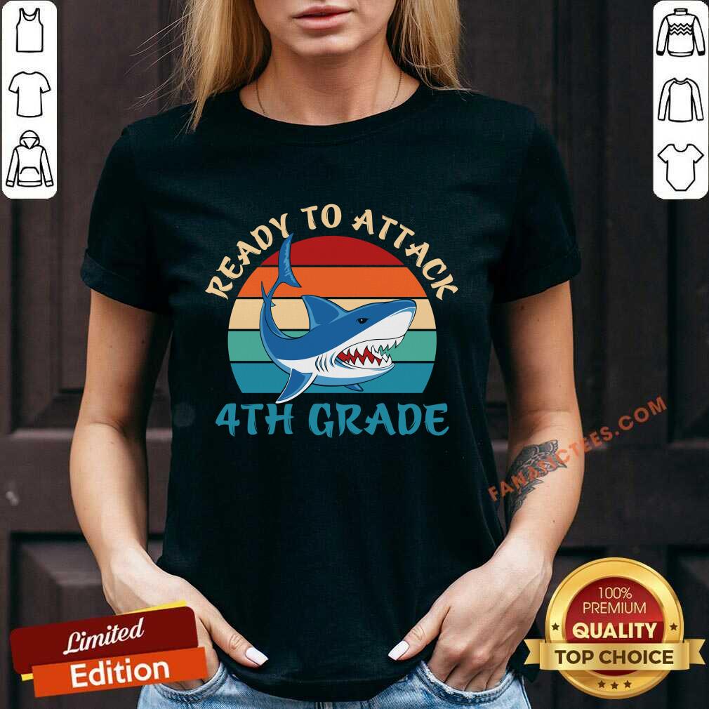 Ready To Attack 4th Grade Shark Vintage Shirt