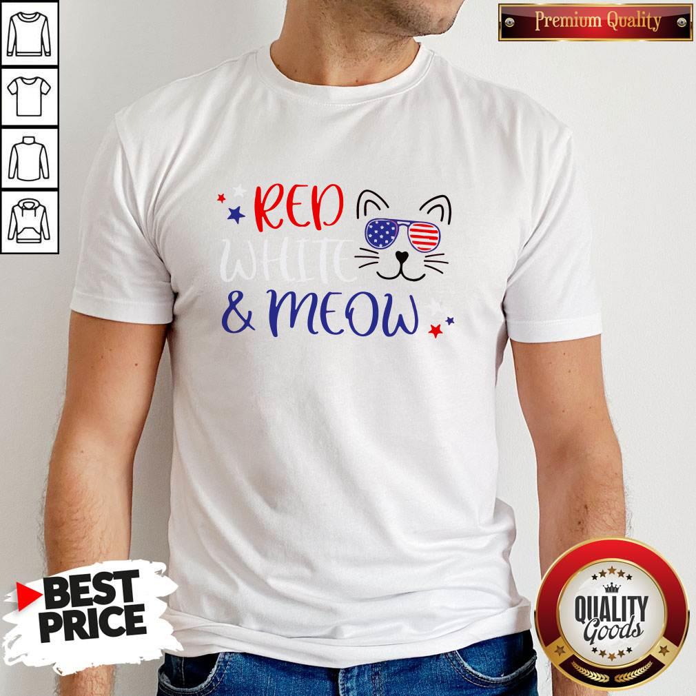 Red White And Meow 4th Of July Shirt