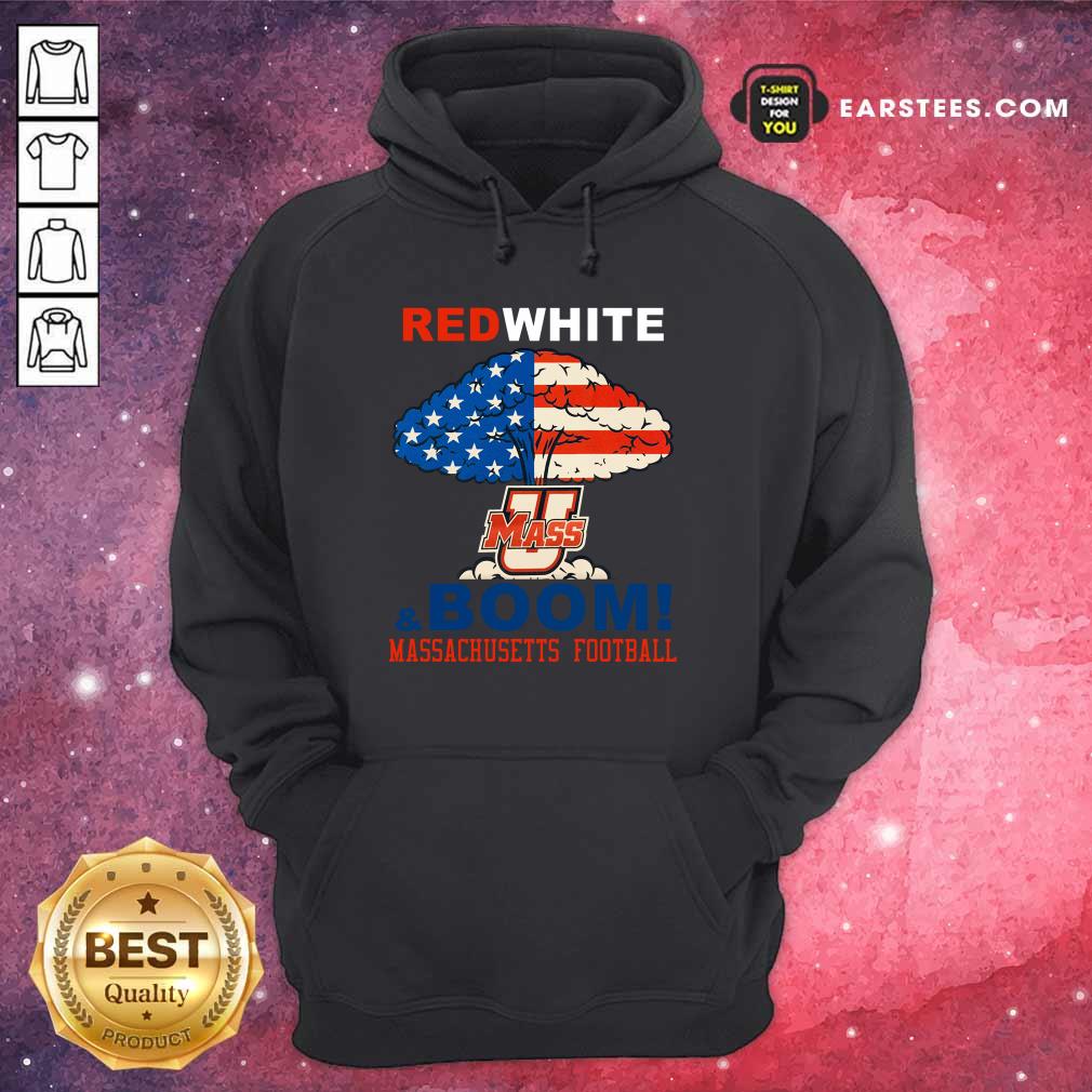 Red White Mass And Boom Massachusetts Football American Flag 4th Of July Shirt