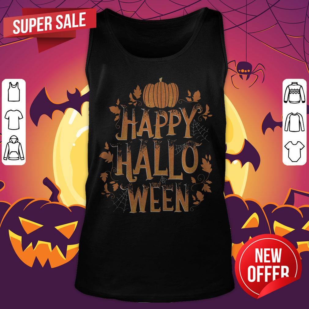 Retro Happy Halloween Shirt Women Men Vintage Pumpkin T-Shirt