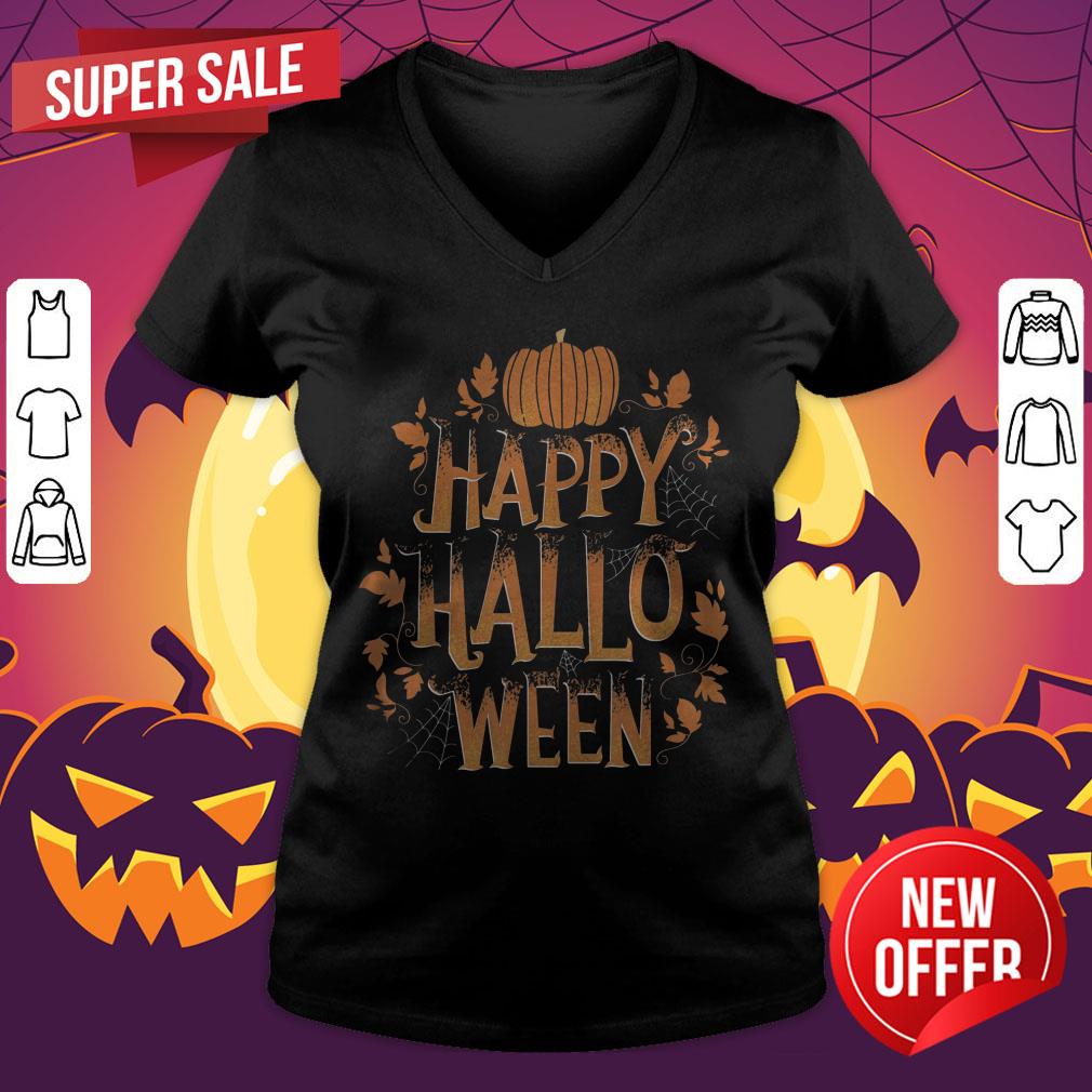 Retro Happy Halloween Shirt Women Men Vintage Pumpkin T-Shirt