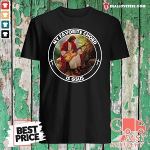 Funny Jesus Playing Guitar My Favorite Chord Is Gsus Shirt