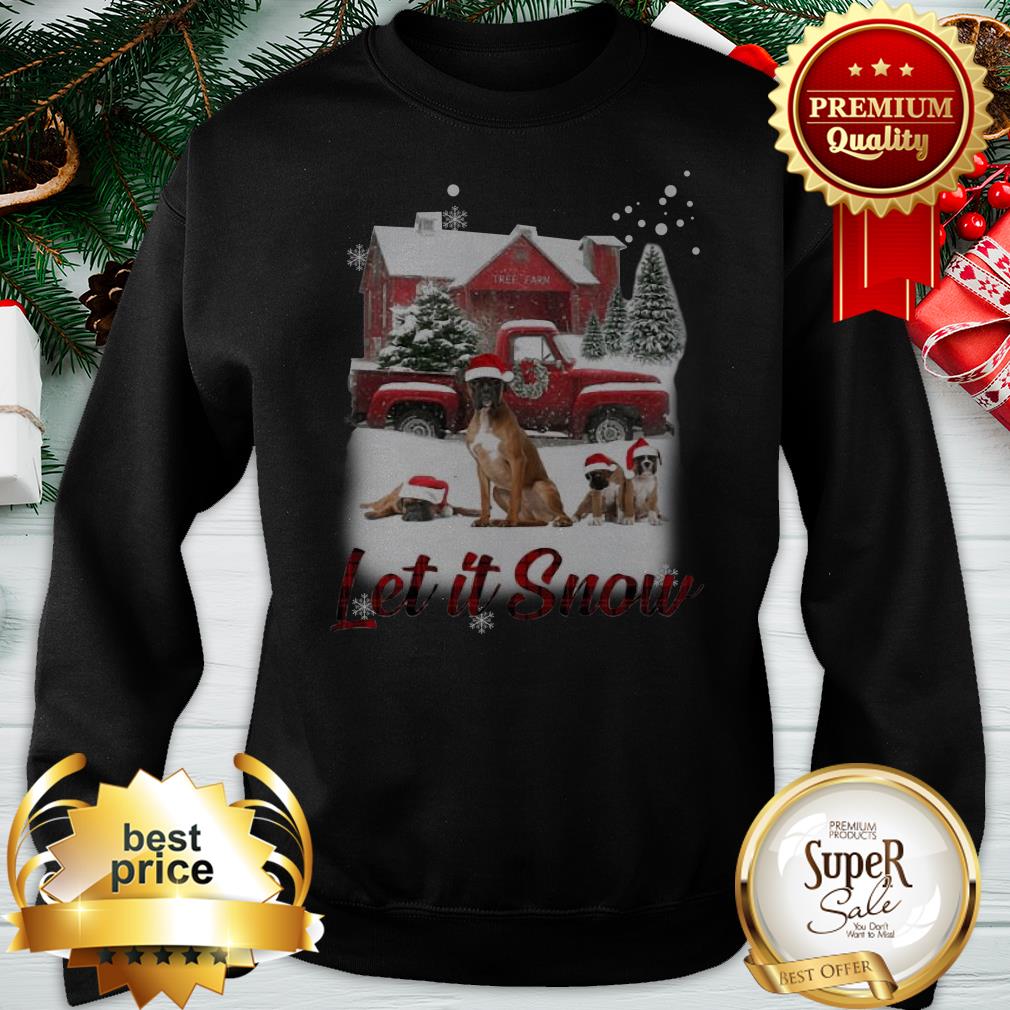 Santa Boxer Let It Snow Christmas Shirt