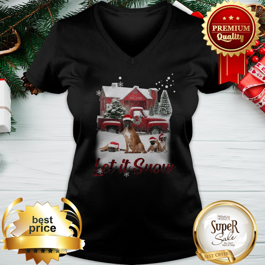 Santa Boxer Let It Snow Christmas Shirt